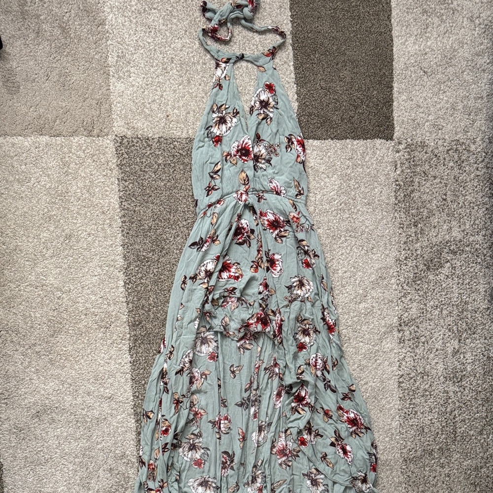 Floral Halter Romper Dress